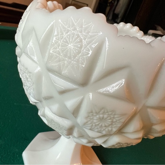 Vintage White Milk Glass Compote/Pedestal bowl - Picture 3 of 10